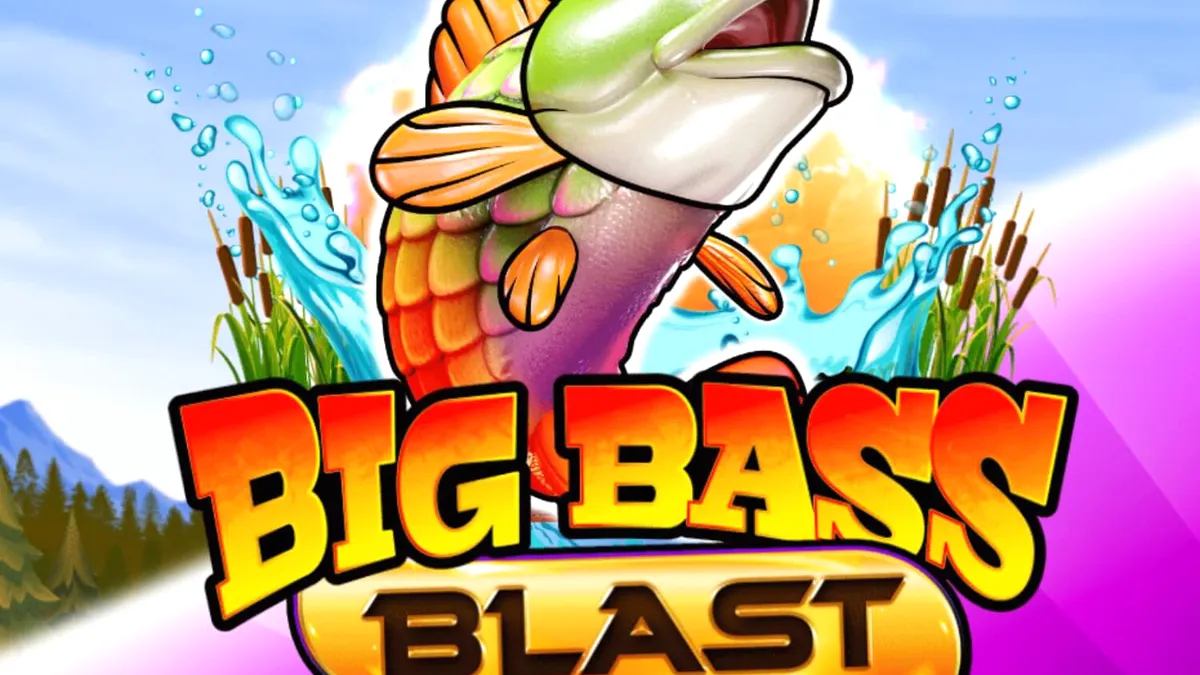 Tampilan visual slot Big Bass Blast dengan tema memancing futuristik dan kilatan listrik