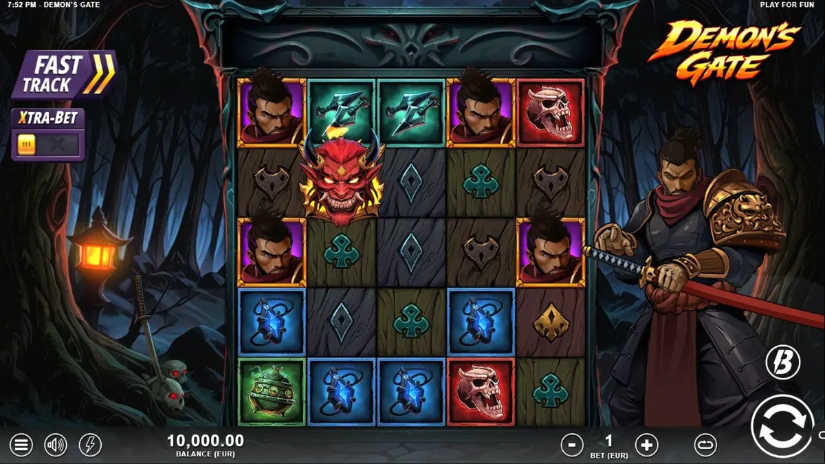 Tampilan antarmuka slot Demon's Gate pada perangkat seluler