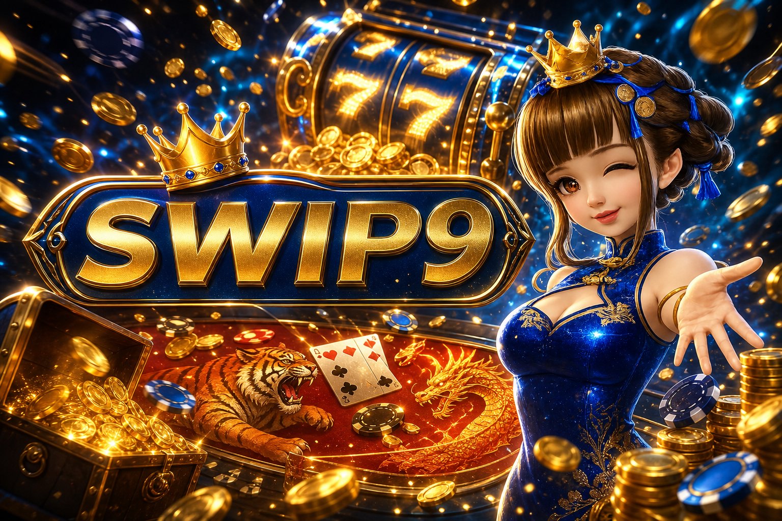 Layar permainan Fortune Gems 2 dengan tiga gulungan dan tombol putar